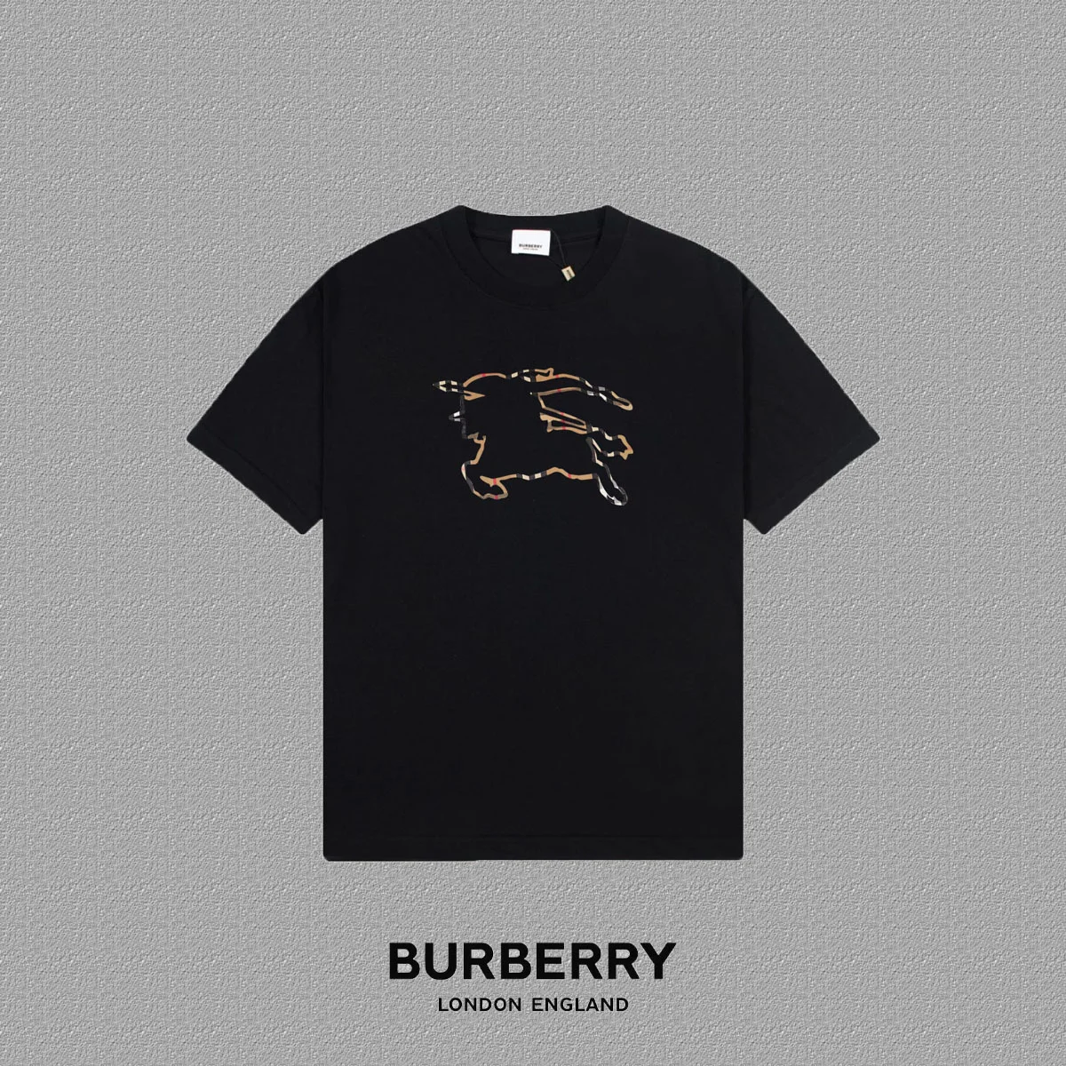 Burberry 2025FW Black Letter Logo Print Heavy-Fabric T-Shirt
