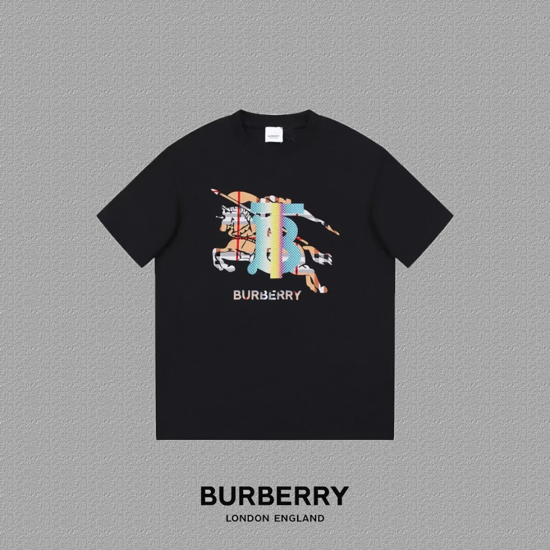 Burberry 2025FW Black Logo Print T-Shirt