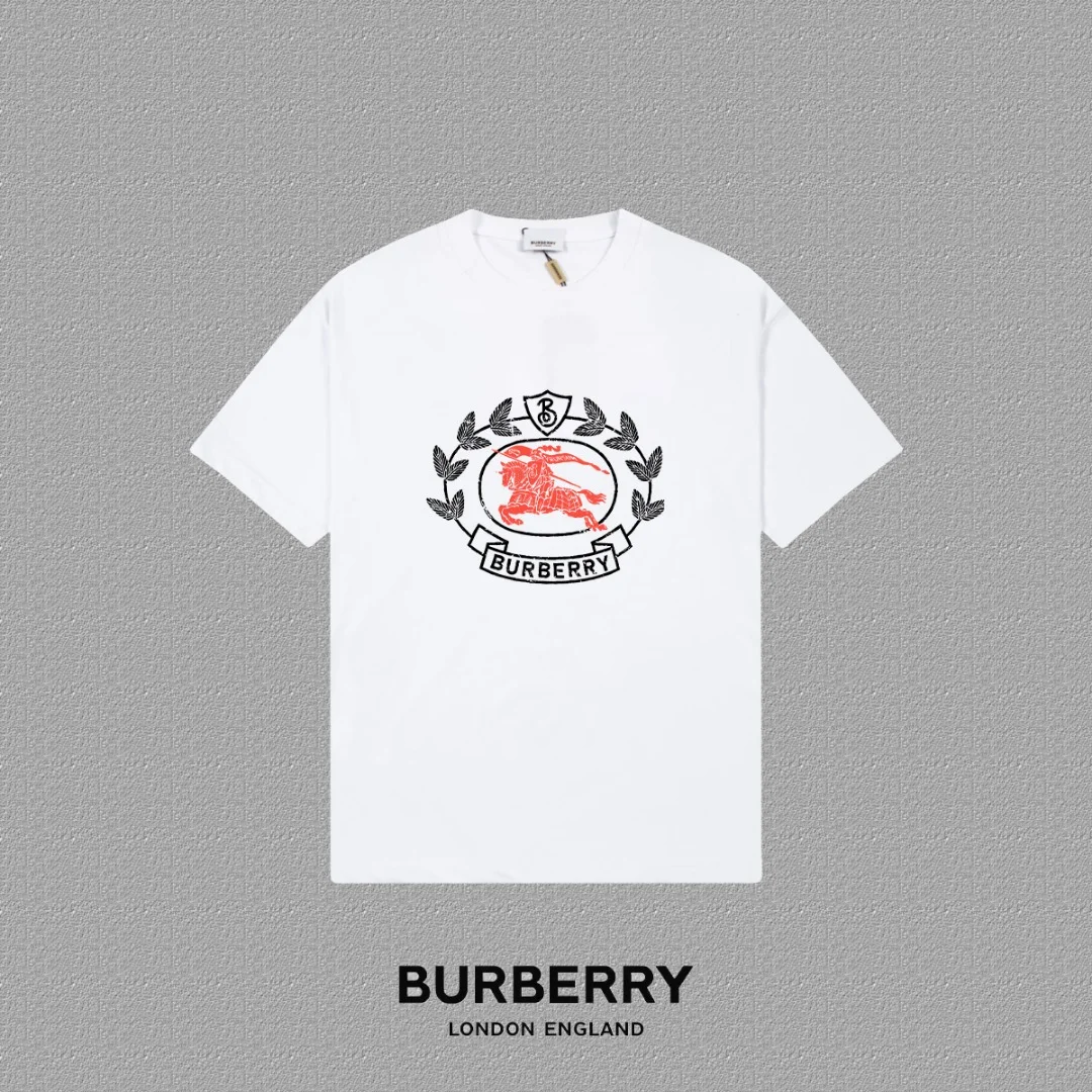Burberry 2025FW White Knight-Horse & Letter Logo Print T-Shirt