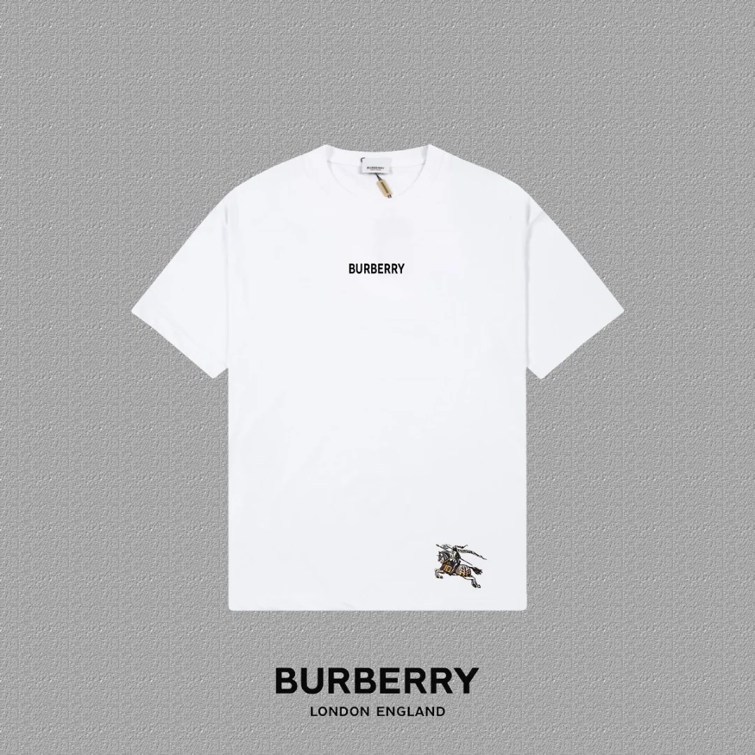 Burberry 2024FW White Classic Knight-On-Horse Embroidery T-Shirt