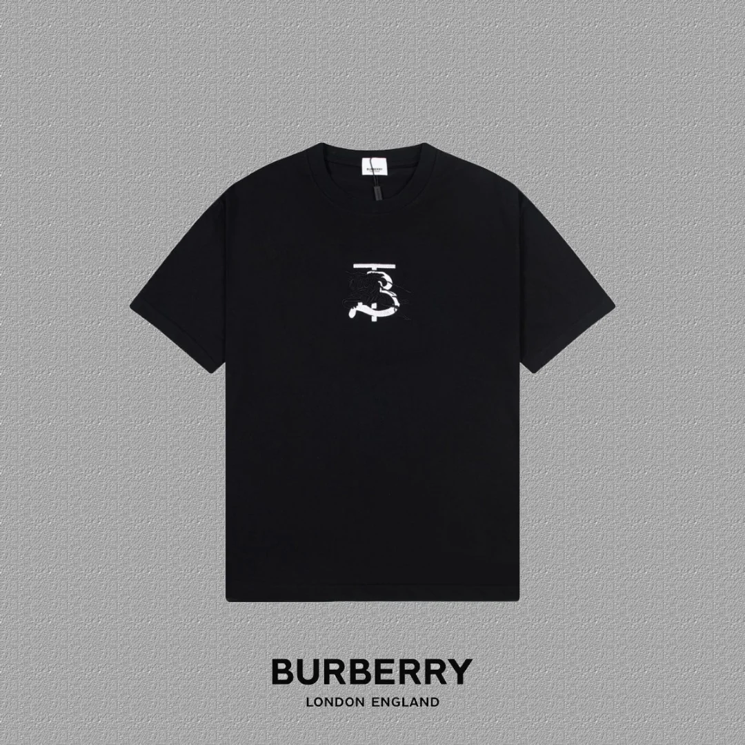 Burberry 2024FW Black Classic Horse Embroidery T-Shirt