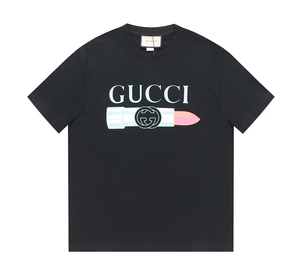 Gucci 23SS Black Lipstick Print T-Shirt