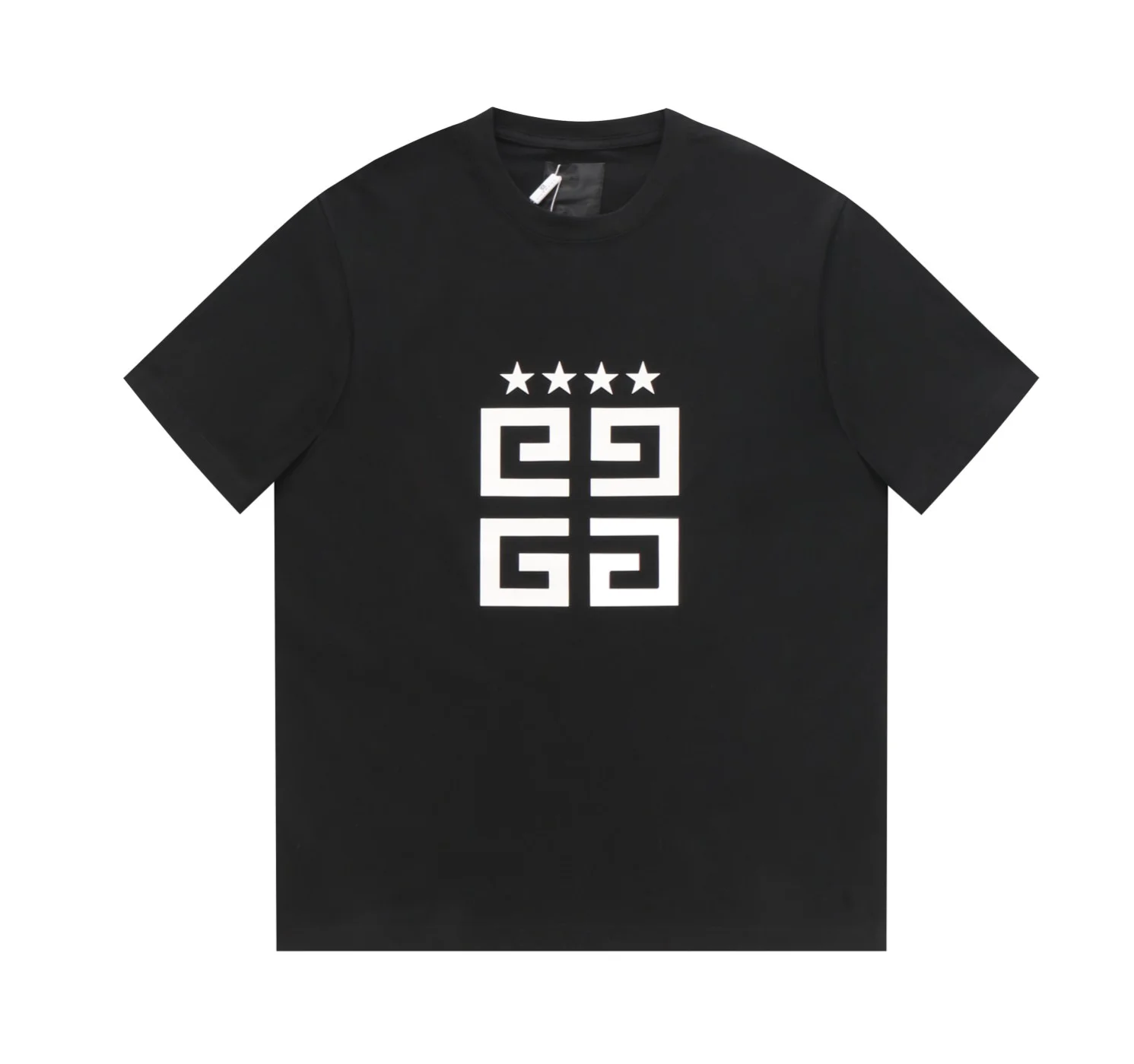 Givenchy Black Five-Star Print 260g Long-Staple Cotton T-Shirt