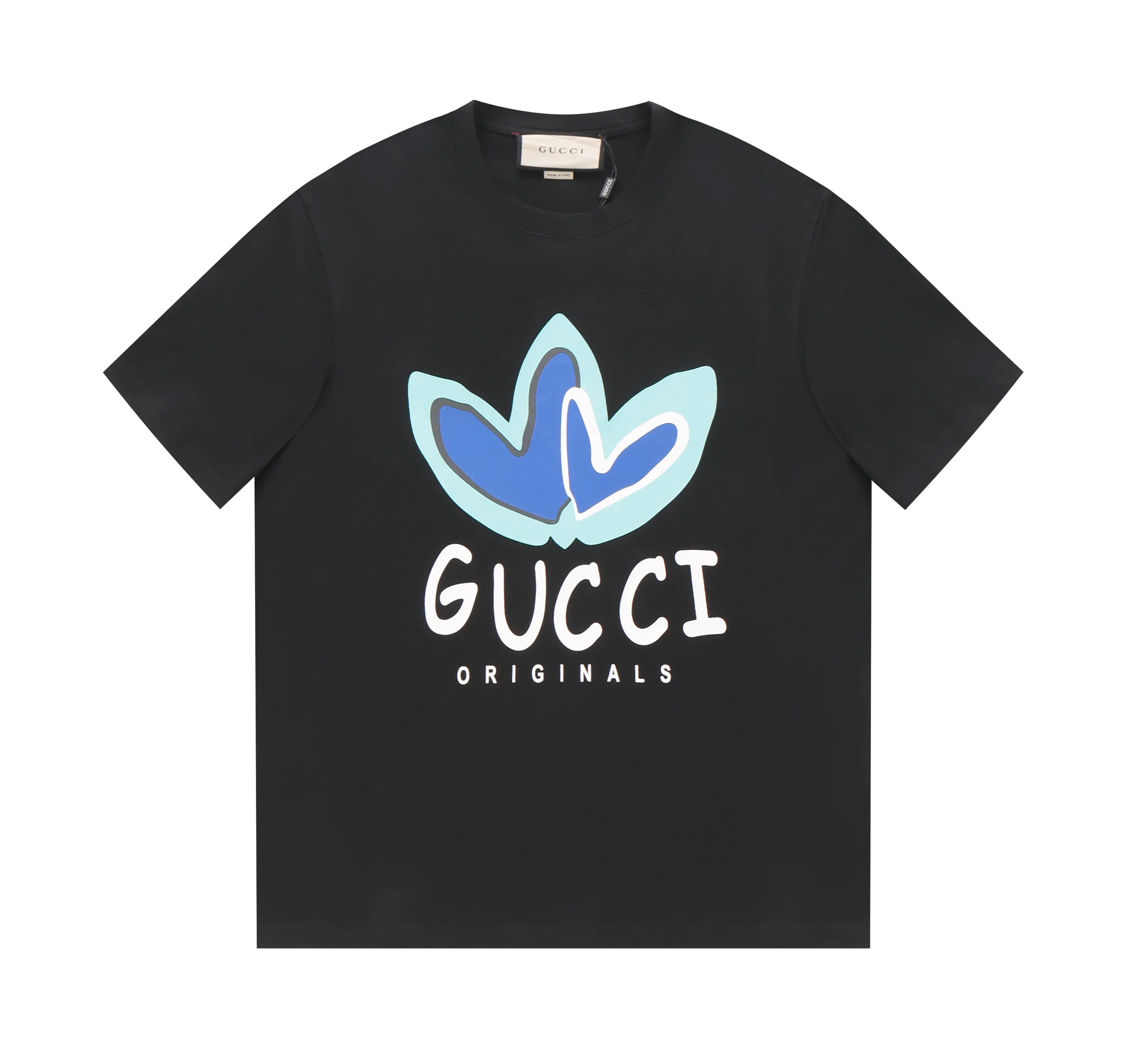 Gucci Black Ink-Splash Pattern OS Drop-Shoulder T-Shirt