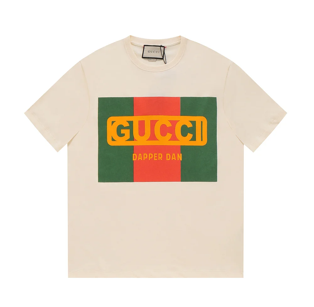 Gucci Beige "DAPPER DAN" Print 240g Cotton SS T-Shirt