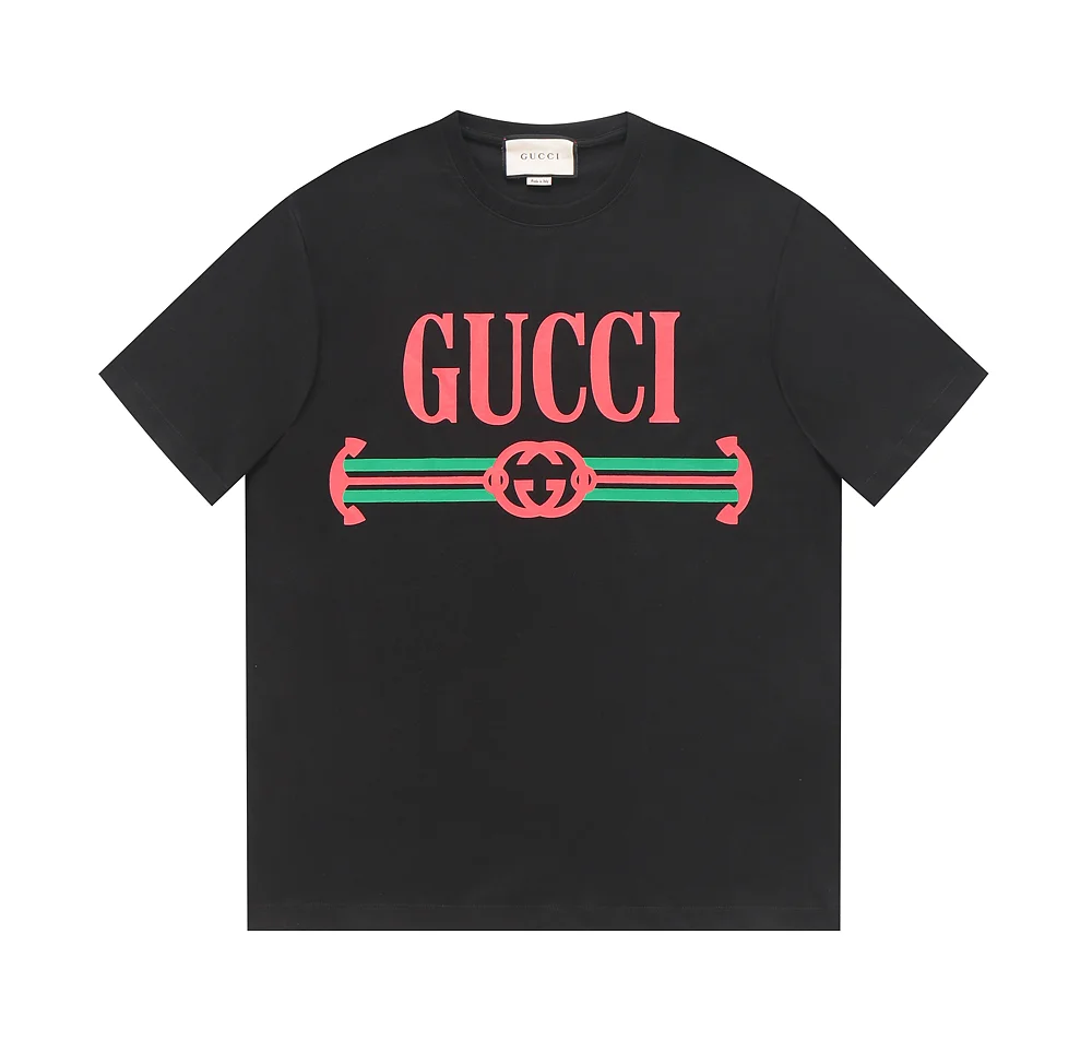 Gucci Black Interlocking G Logo Print Unisex T-Shirt
