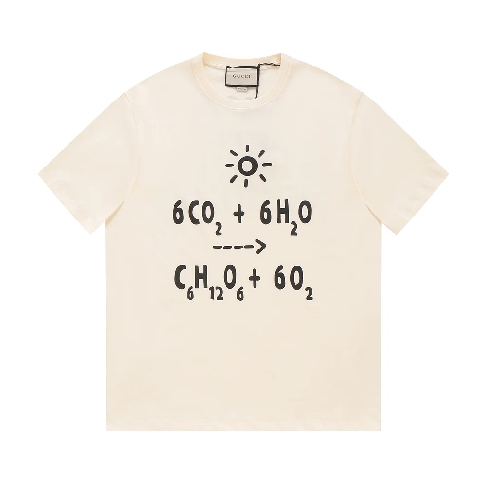 Gucci Beige Photosynthesis Formula Print Unisex T-Shirt