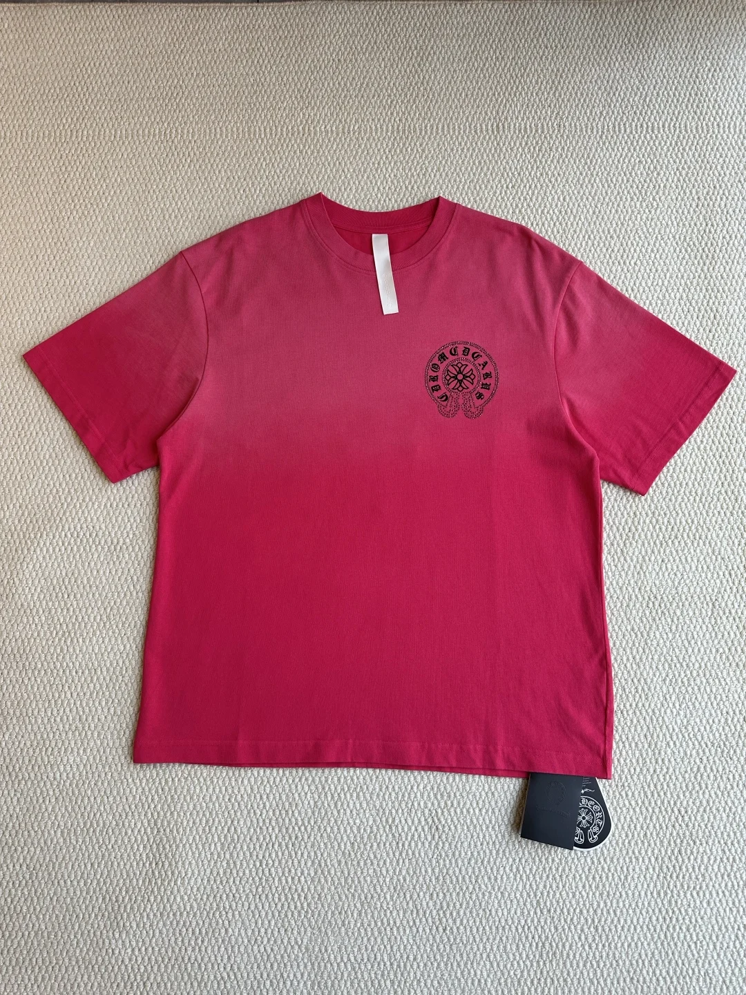 Chrome Hearts SS25 Pink Washed Gradient Letter Embroidery T-Shirt