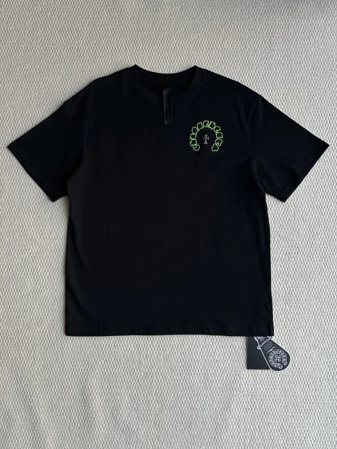 Chrome Hearts Black Classic Letter Embroidery High-Density T-Shirt