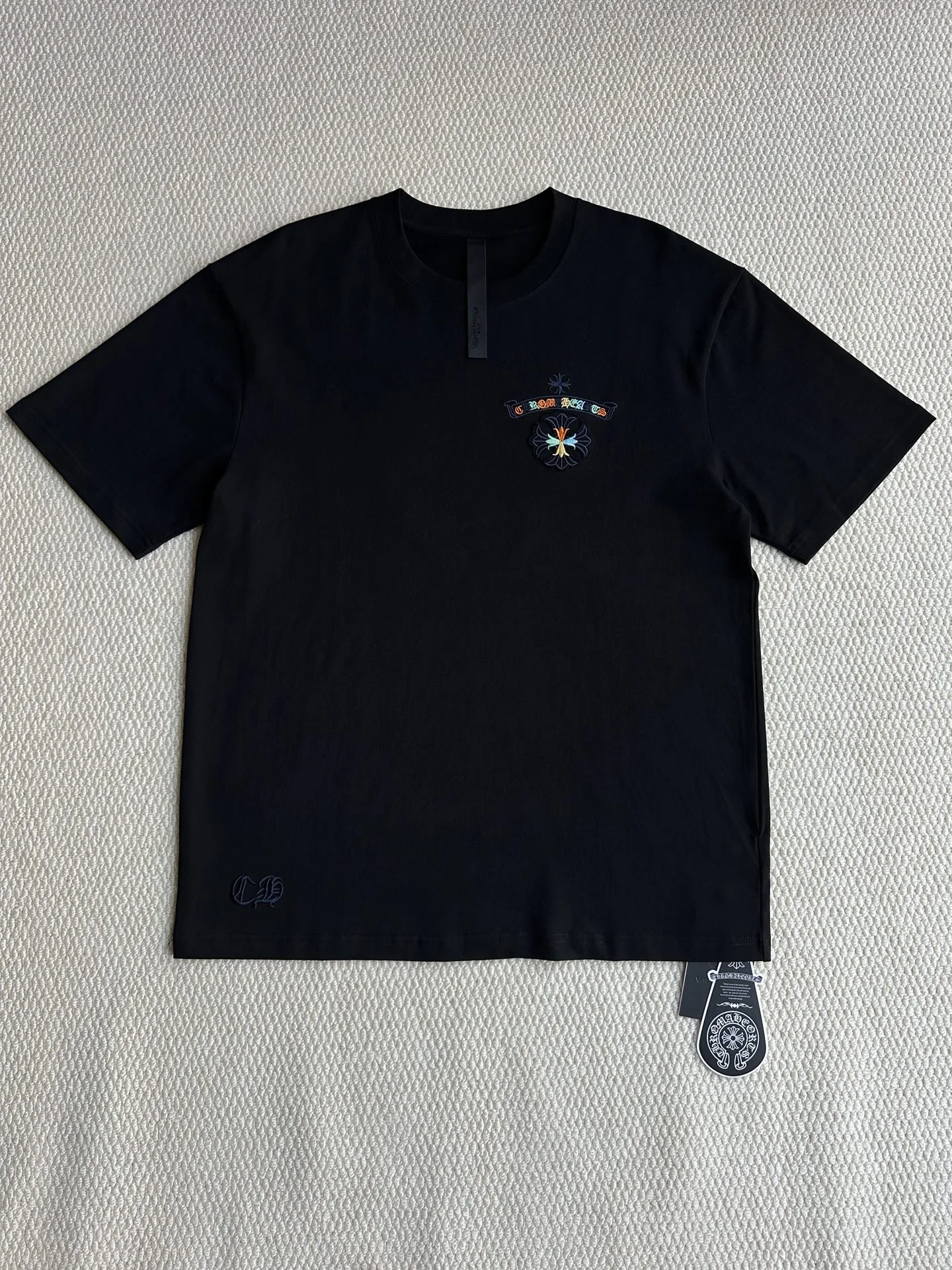 Chrome Hearts Black Horseshoe Sanskrit Colorful Letter T-Shirt