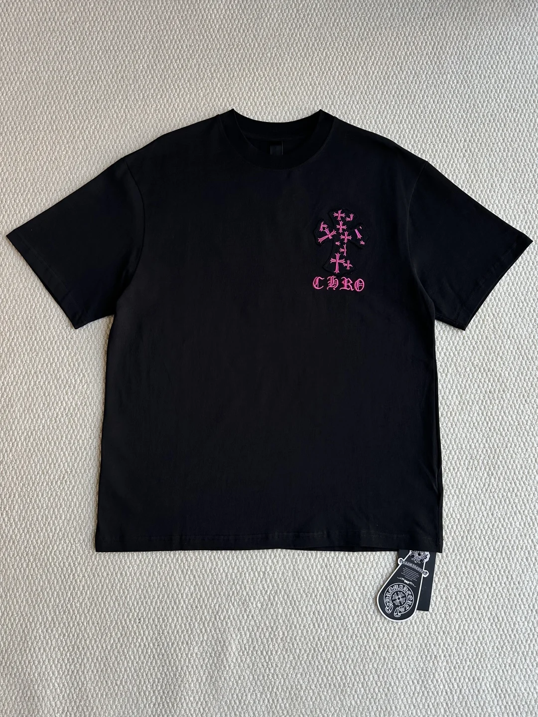 Chrome Hearts Black Classic Letter Embroidery & Patch T-Shirt