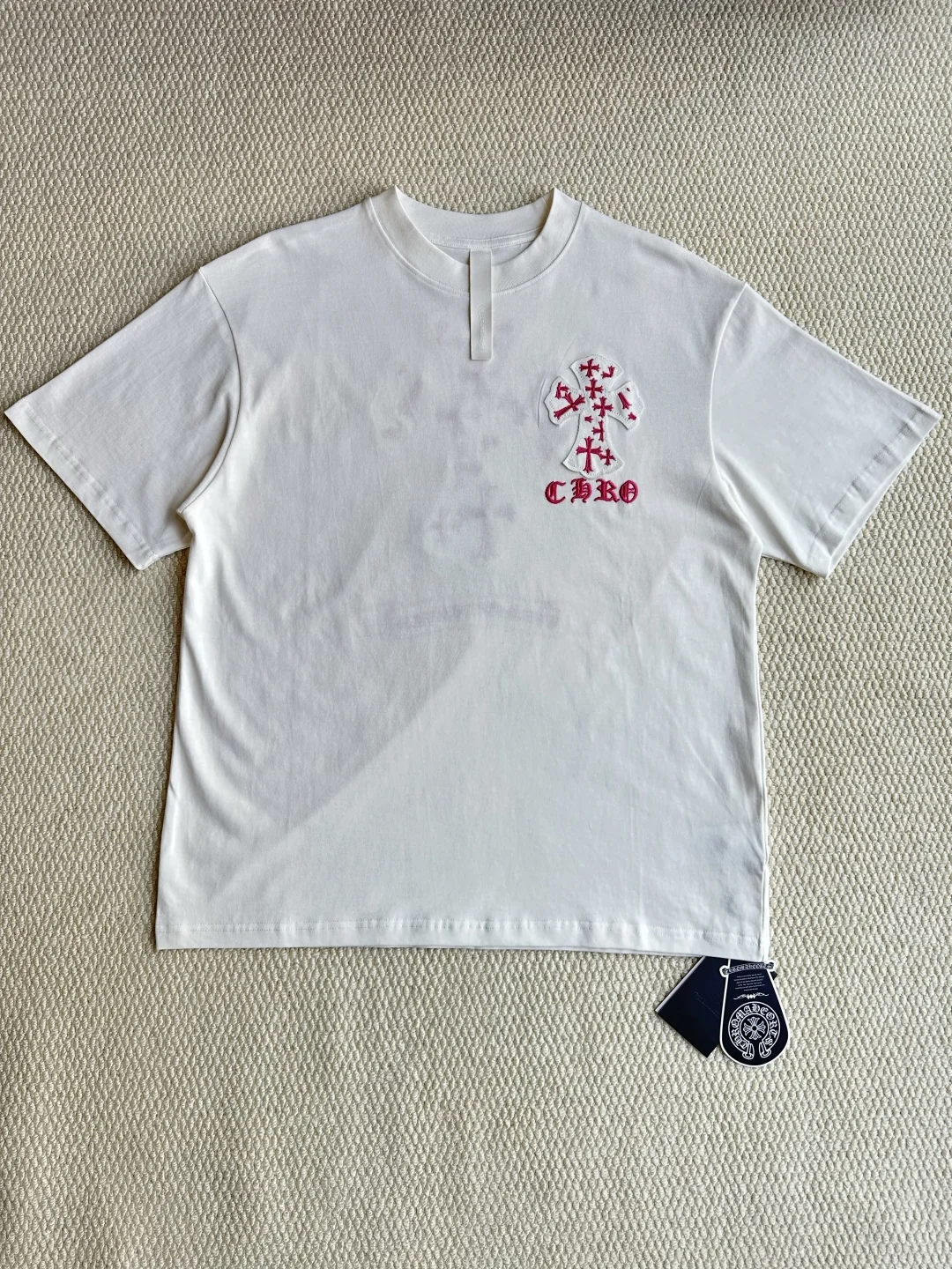 Chrome Hearts White Classic Letter Embroidery & Patch T-Shirt
