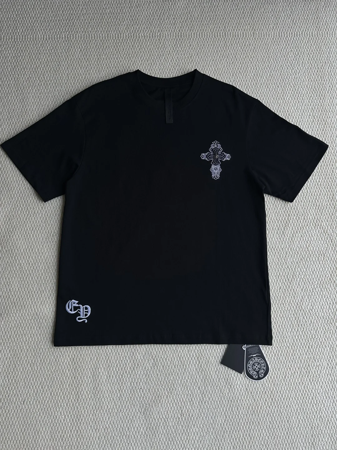 Chrome Hearts Black Classic Letter Embroidery & Patch T-Shirt