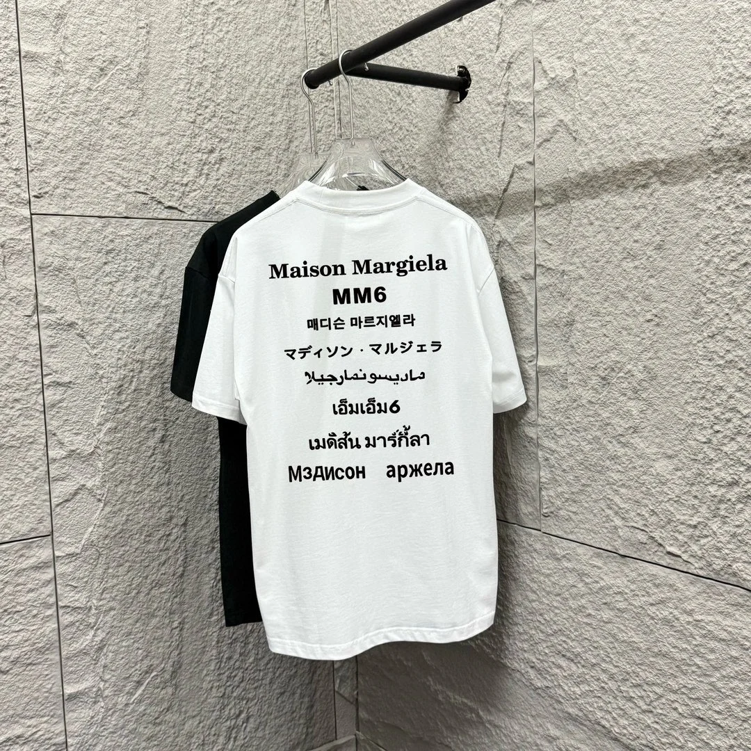 Maison Margiela 2025SS Black/White Multi-Language Back Print T-Shirt