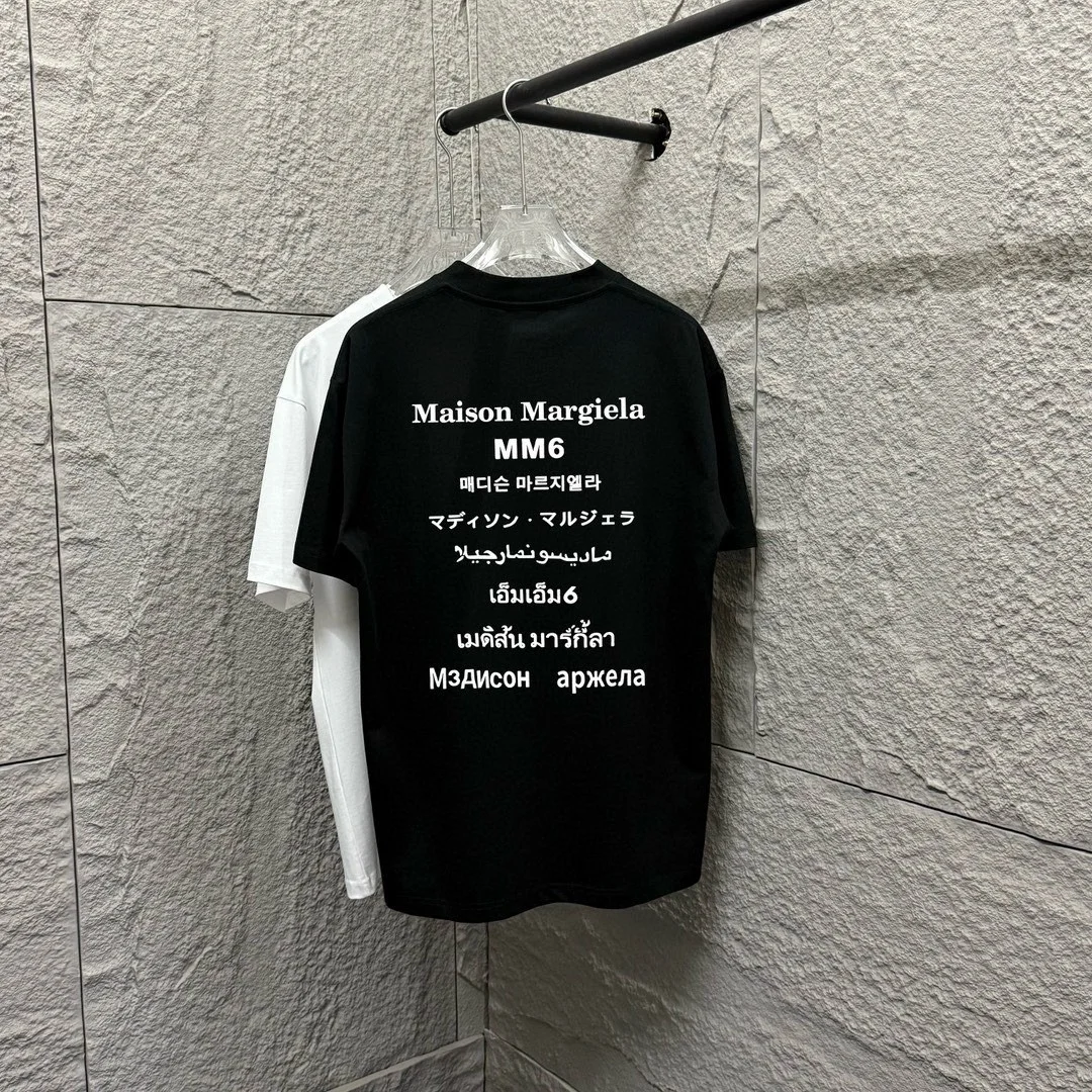 Maison Margiela 2025SS Black Multi-Language Back Print T-Shirt