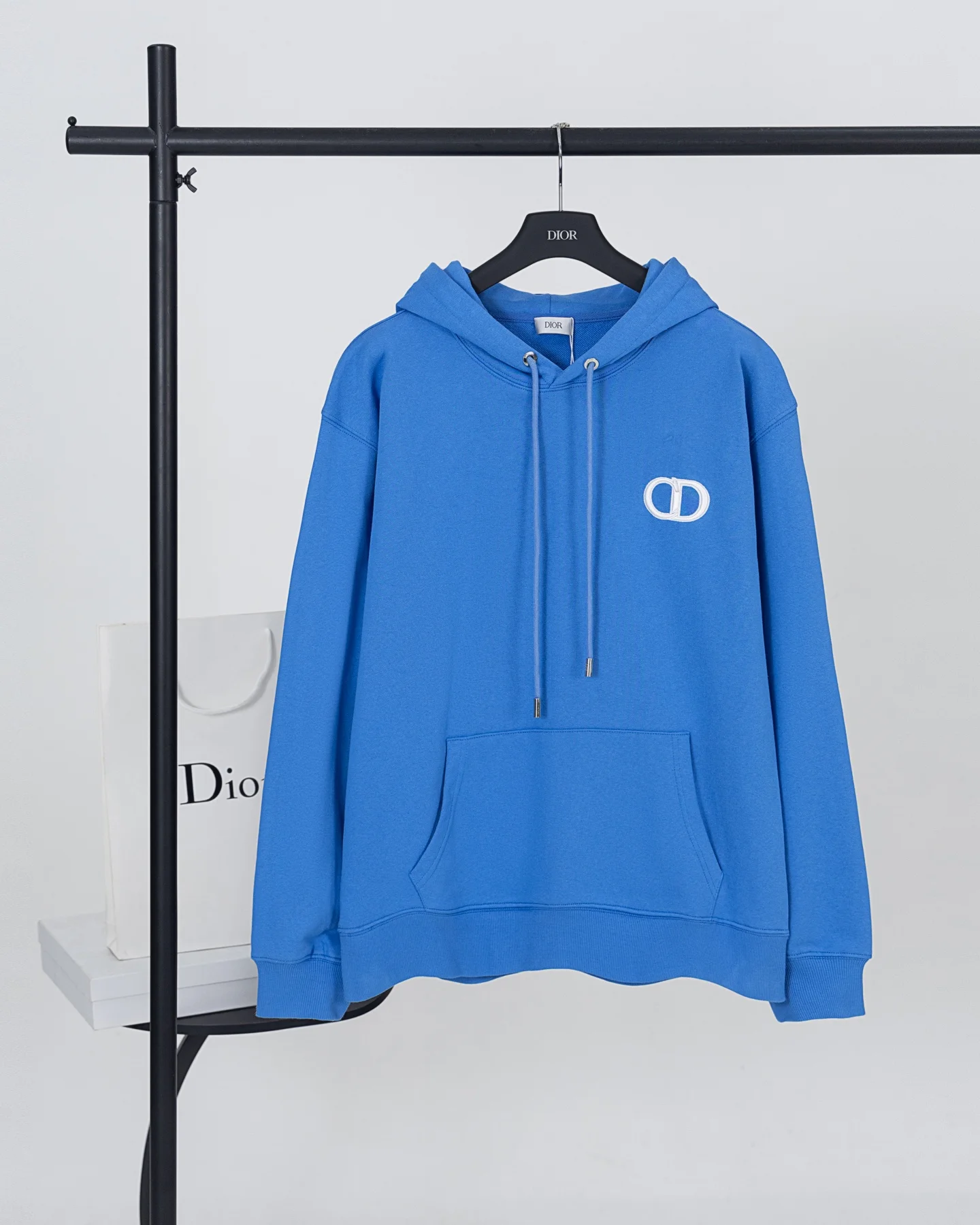 Dior 2024AW Blue Icon Badge Embroidered Hoodie