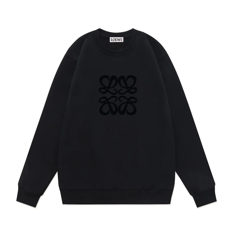 Loewe Black AW Crew Neck Sweatshirt with Classic Logo