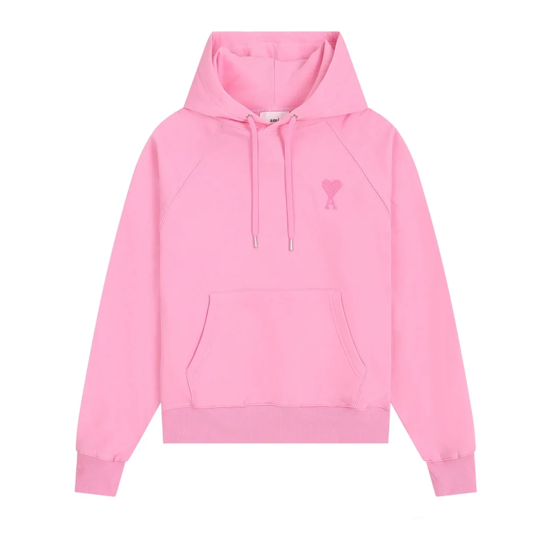 Ami Light Pink Hoodie with Medium Heart Towel Embroidery