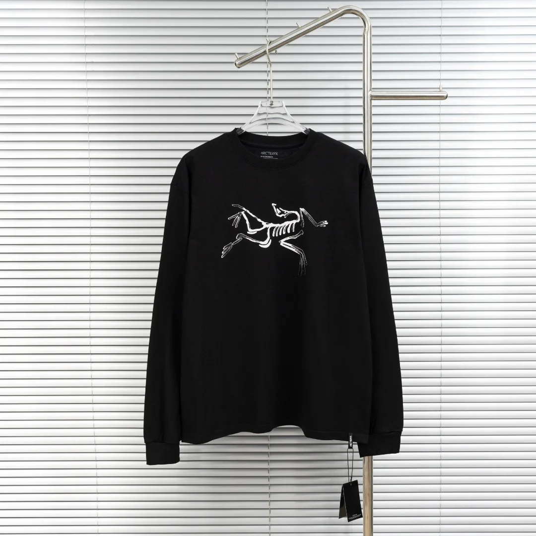 Arc'teryx Black Crewneck Sweatshirt with Skeleton Graffiti Logo