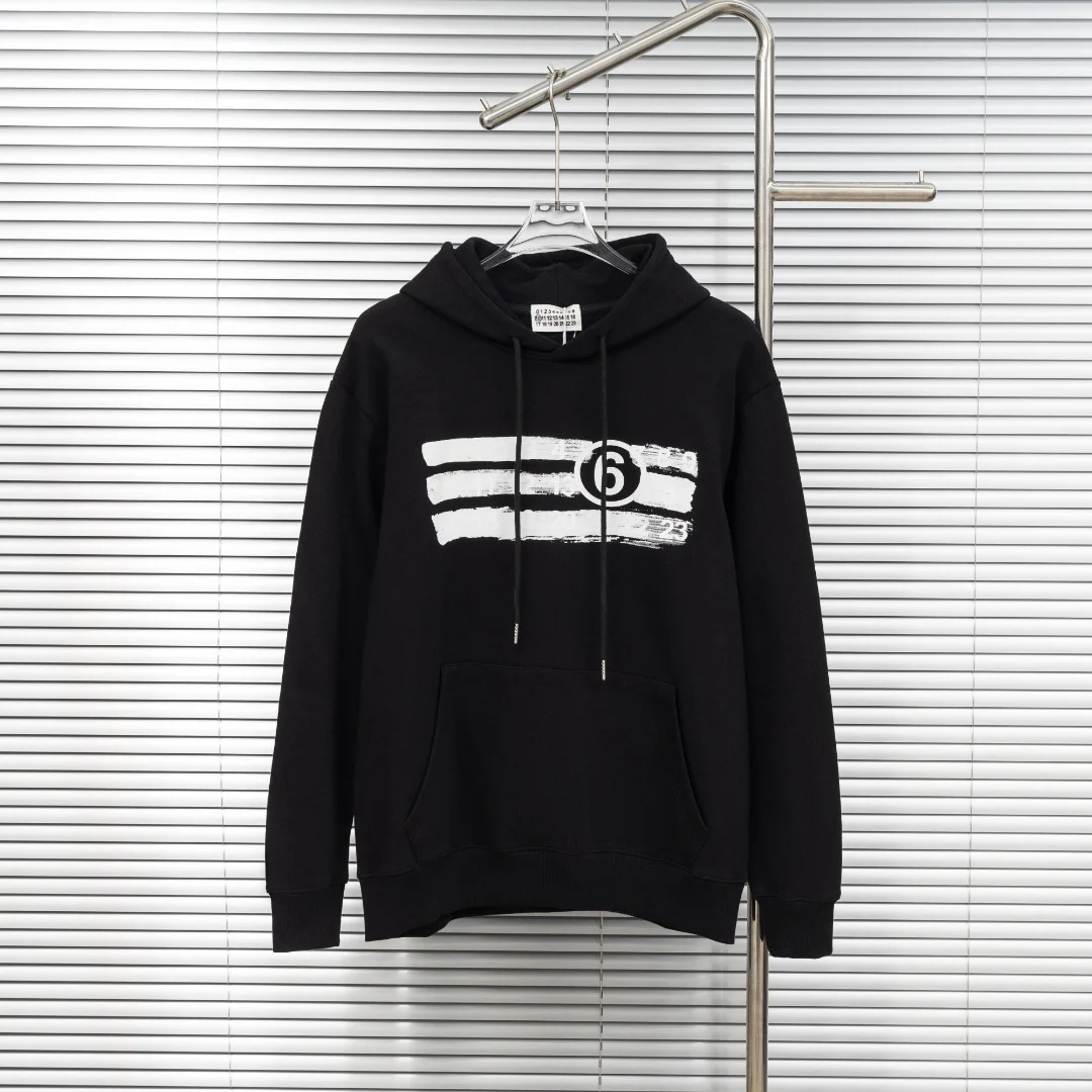 MM6 Maison Margiela Black Number Graffiti Unisex Hoodie