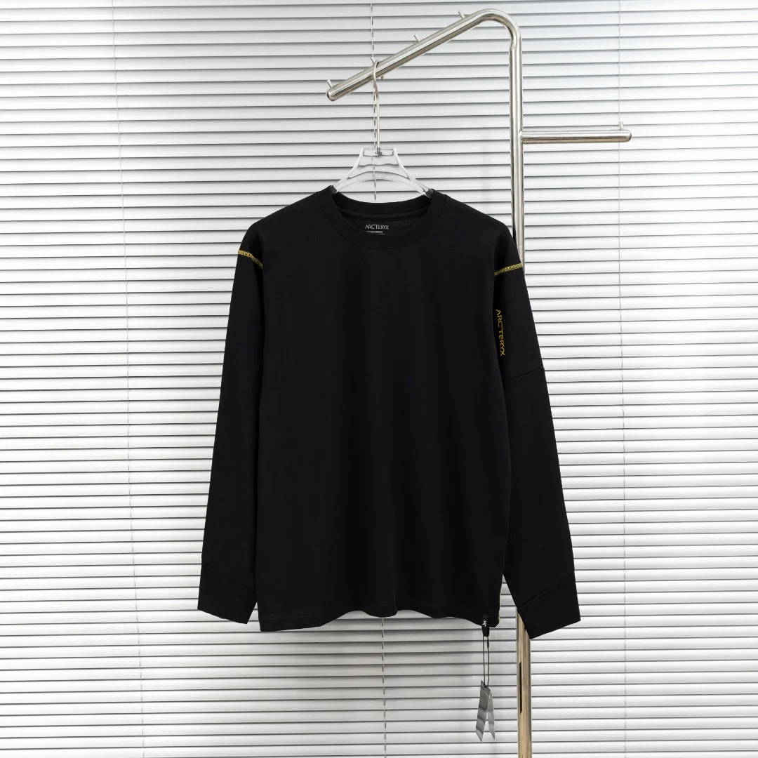 Arc'teryx Black Crew Neck Sweatshirt with Side Pocket & Secondary Logo