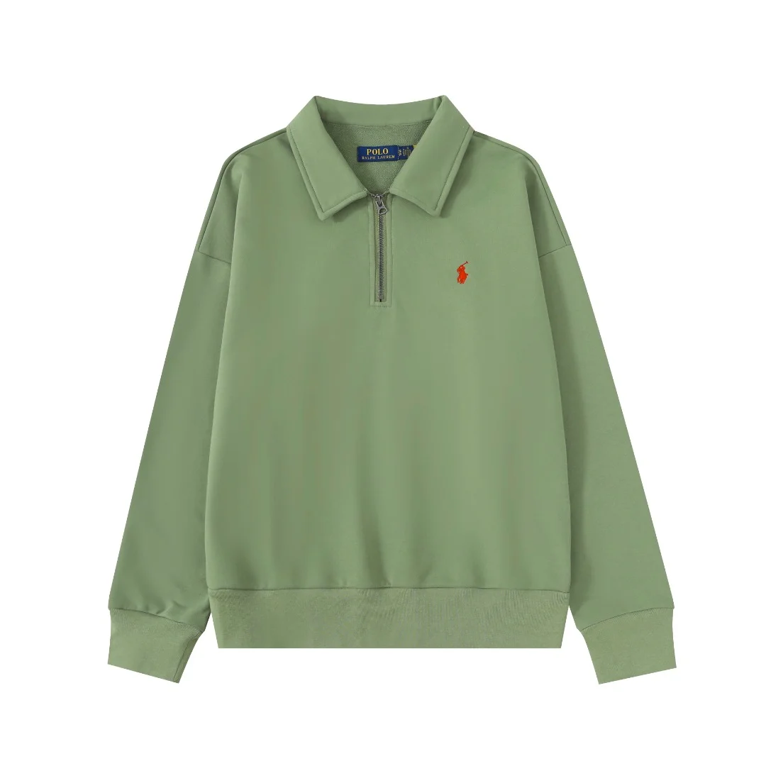 Polo Ralph Lauren Mint Green Half-Zip Sweatshirt with Pony Logo