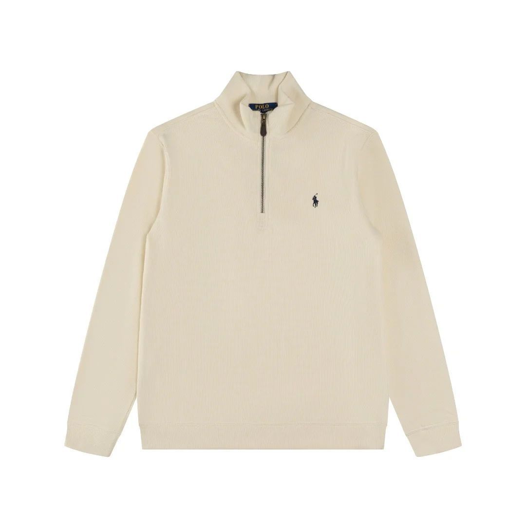 Polo Ralph Lauren Ivory Half-Zip Mock-Neck Sweatshirt