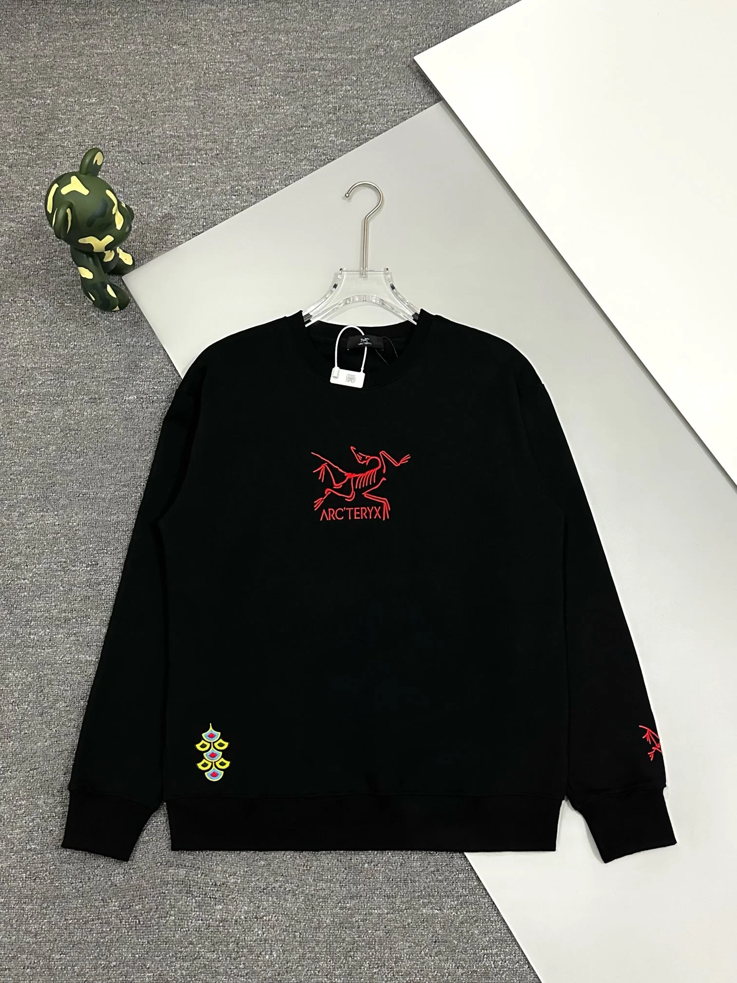 Arc'teryx Black Crewneck Sweatshirt with Dragon Year Embroidery