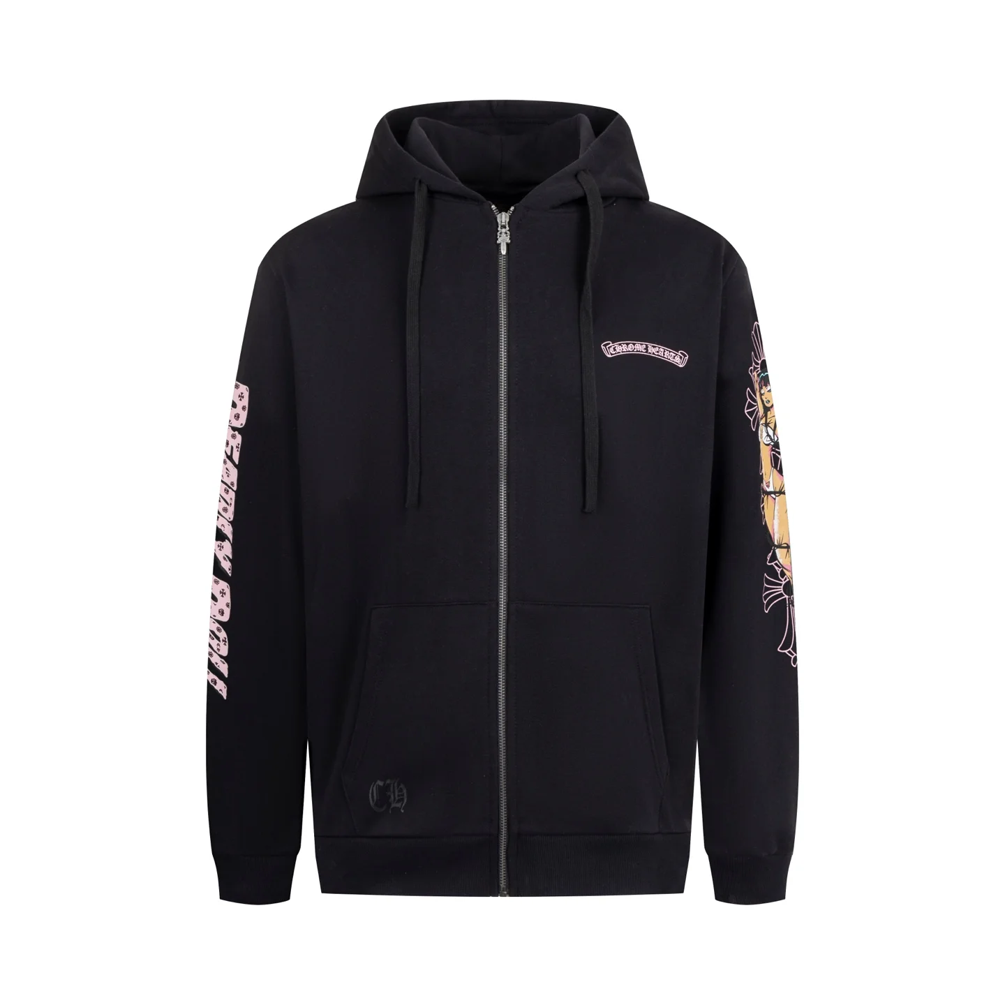 Chrome Hearts Black Deadly Doll Hooded Jacket with Graphic Print