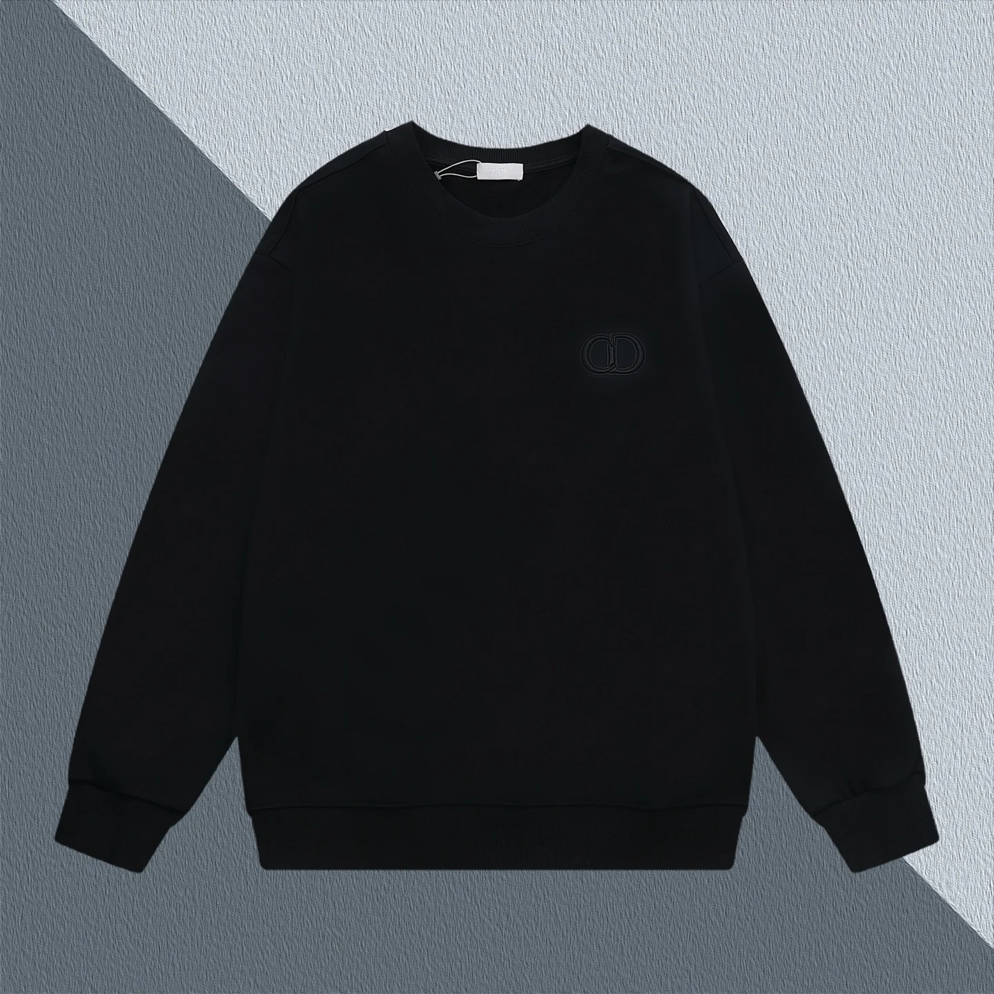 Dior Black Crew Neck Sweatshirt with CD Embroidery