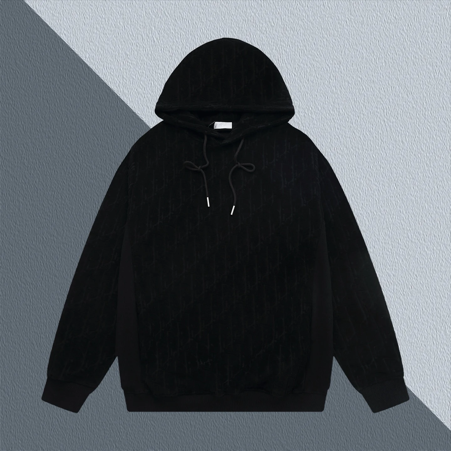 Dior Black Hoodie with Monogram Jacquard