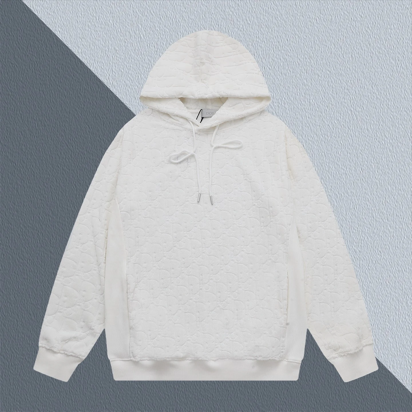 Dior Black Hoodie with Letter-Embossed Jacquard