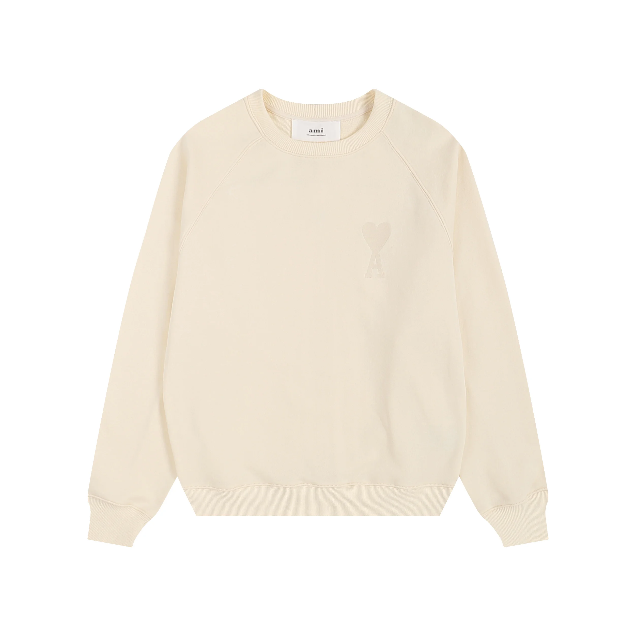 Ami 2025 Macaron Light Apricot Crew-Neck Sweatshirt