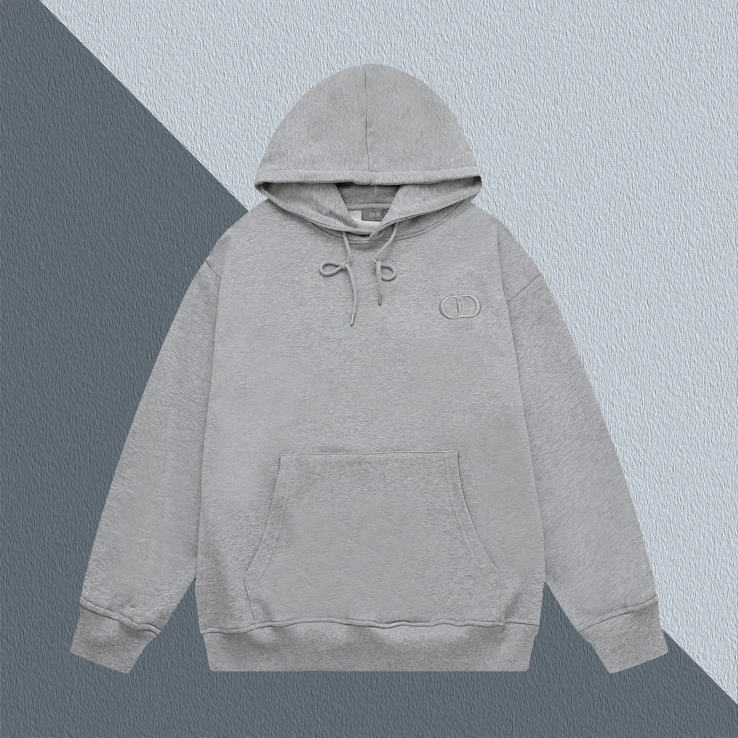 Dior Gray Hoodie with Embroidered CD Logo
