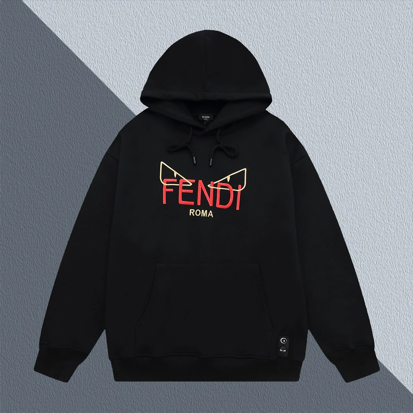 Fendi Black 420g Hooded Sweatshirt with Classic Double F Logo Print
