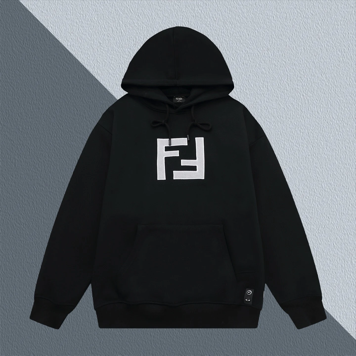 Fendi Black 420g Hoodie with Classic Double-F Logo