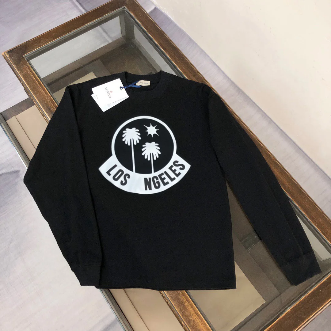 Moncler Black Crewneck Sweatshirt with Los Angeles Graphic
