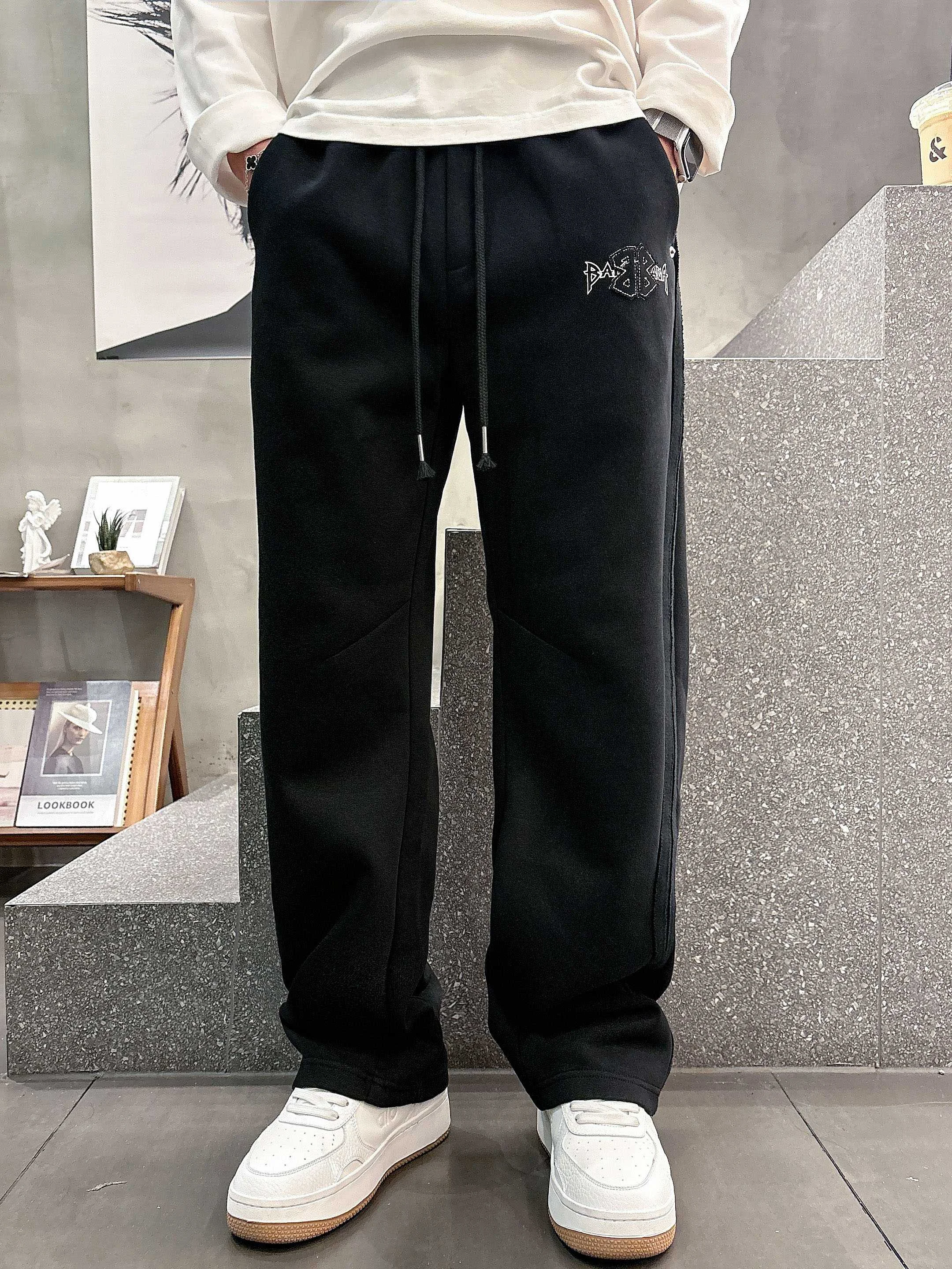 Balenciaga 2025 Autumn Winter Black Casual Pants with Classic Logo