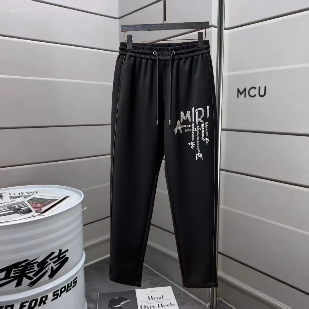 Amiri 2025 Autumn Winter Black Casual Pants with Classic Logo