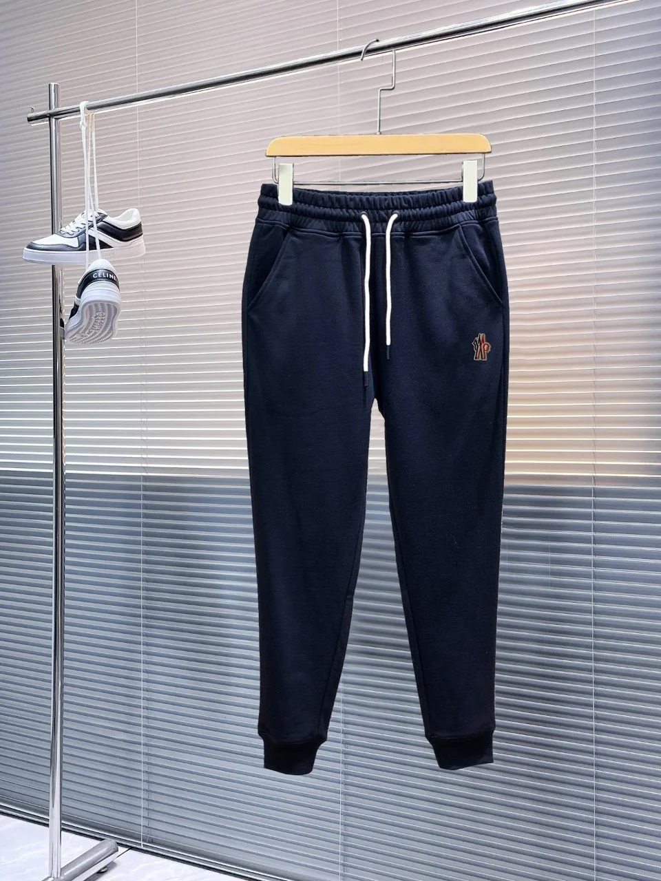 Moncler New Black Casual Pants with Elastic Drawstring & New Style