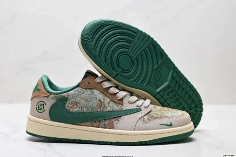 Nike AJ1 Travis Scott Reverse Swoosh Low Basketball Shoes