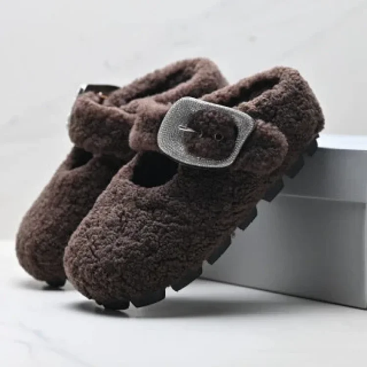 GG-CC Ballet Lamb Fur Warm Cozy Slippers