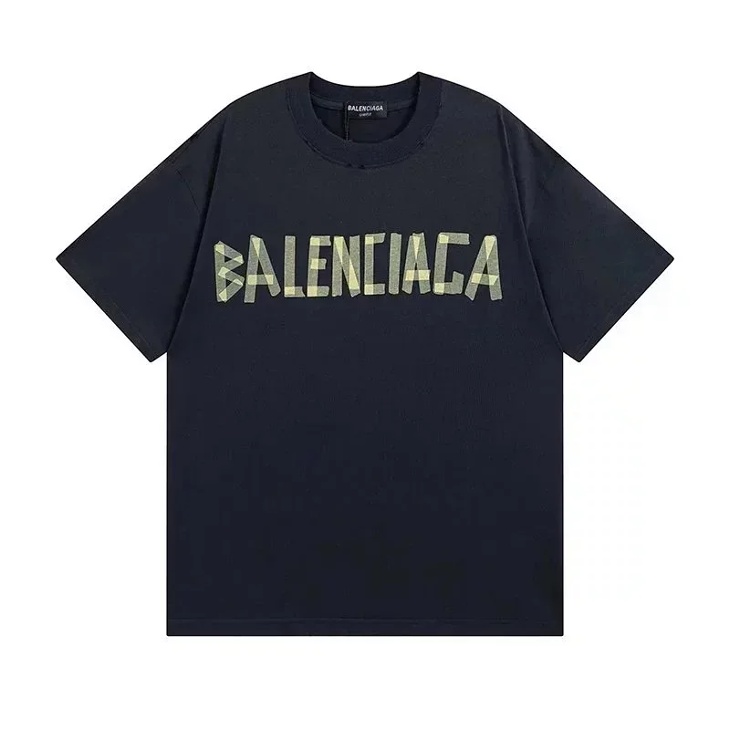BALENCIAGA Black Patterned Logo T-Shirt