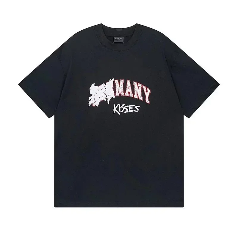 Balenciaga "MANY KISSES" Black T-Shirt