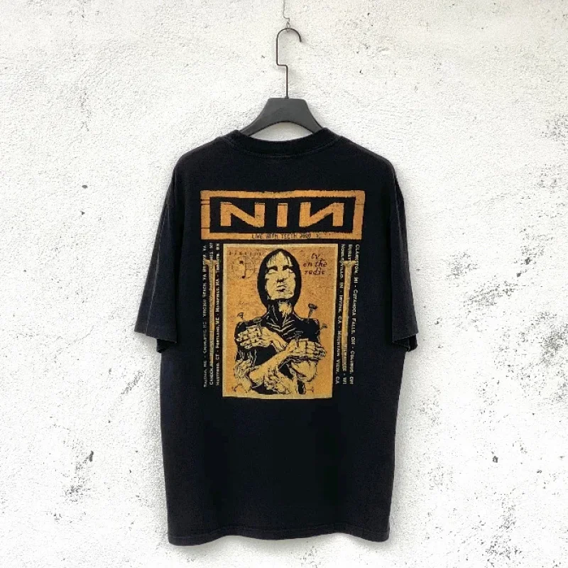 Vintage NIN Black T-Shirt with Back Logo & Graphic