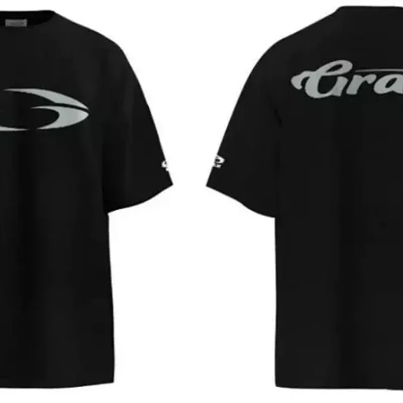 GRAILZ Black T-Shirt with Front, Sleeve & Back Logos