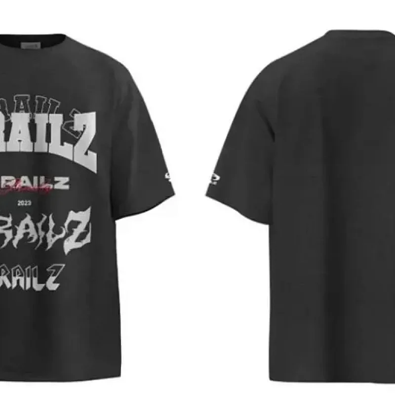 GRAILZ Black T-Shirt with Multiple Font Prints