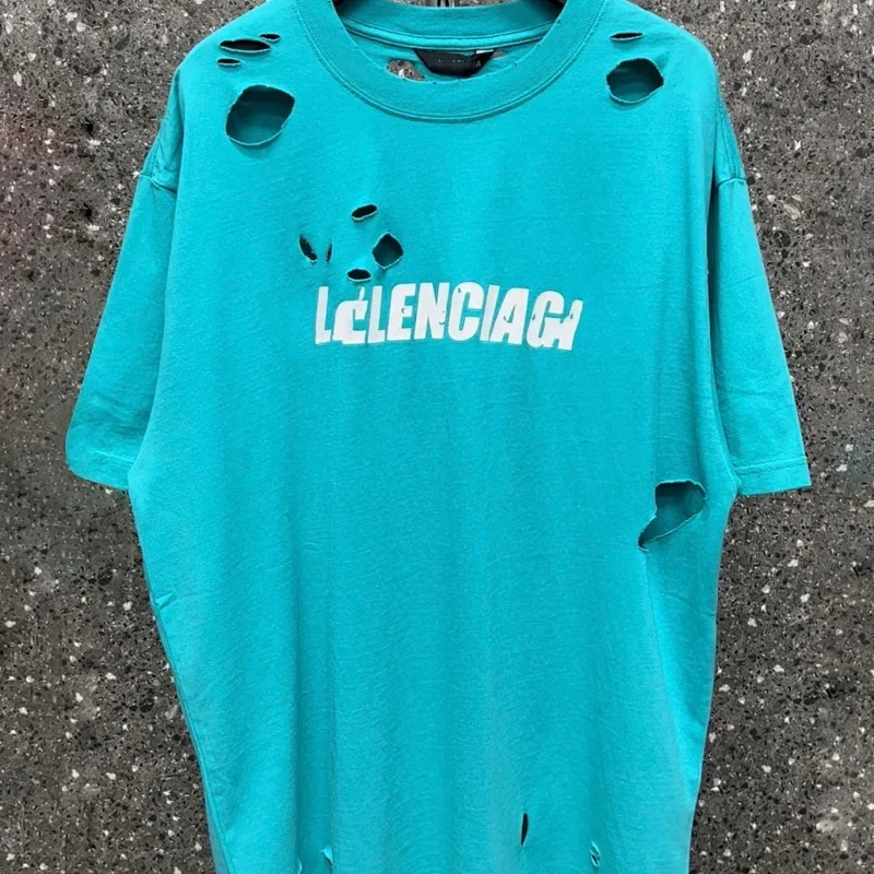 Balenciaga Turquoise Logo T-Shirt