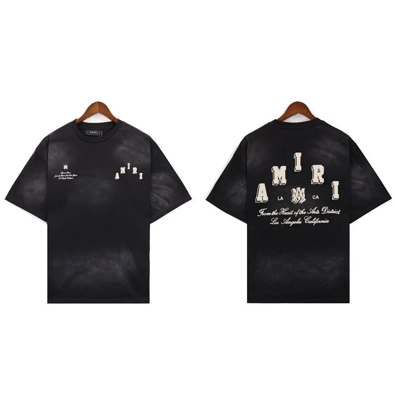 AMIRI Black Washed T-Shirt with LA CA & Arts District Print