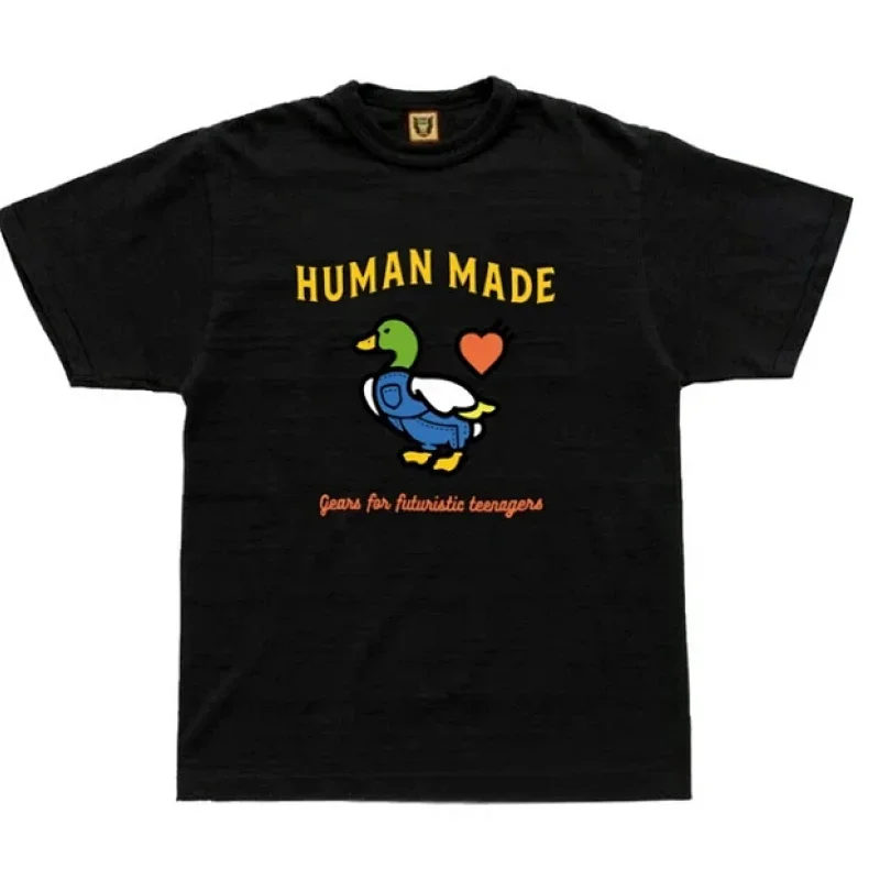 HUMAN MADE Black T-Shirt: Duck & Heart Graphic